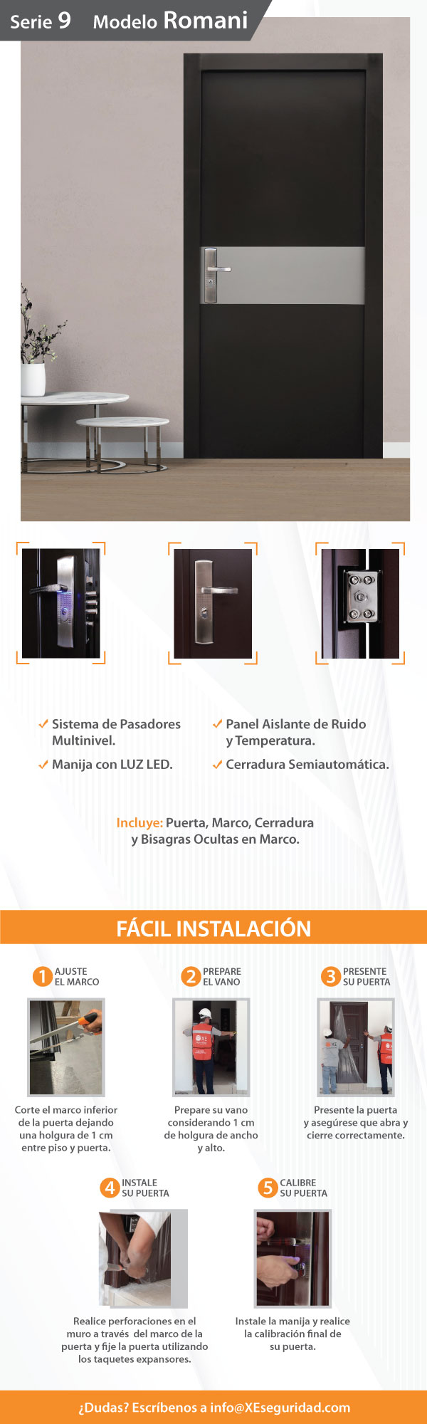 Puerta de Seguridad Derecha Romani XE Seguridad